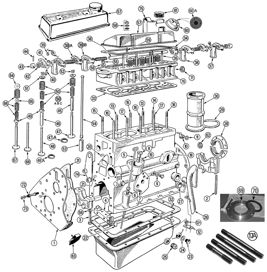 Engine – External Morgan +4 Parts | morgan-spares.com engine head diagram 
